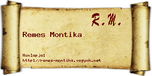 Remes Montika névjegykártya
